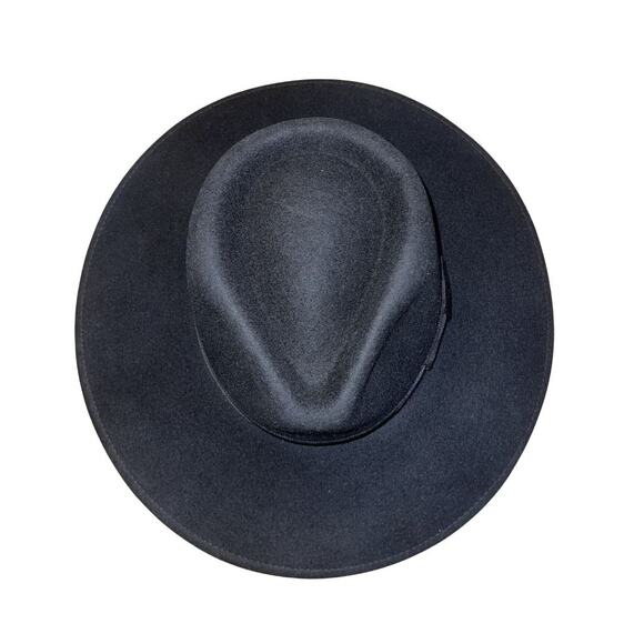 Brixton Joanna Black Felt Fedora Hat Ribbon Band NWT SZ Medium Australian Wool main image 4